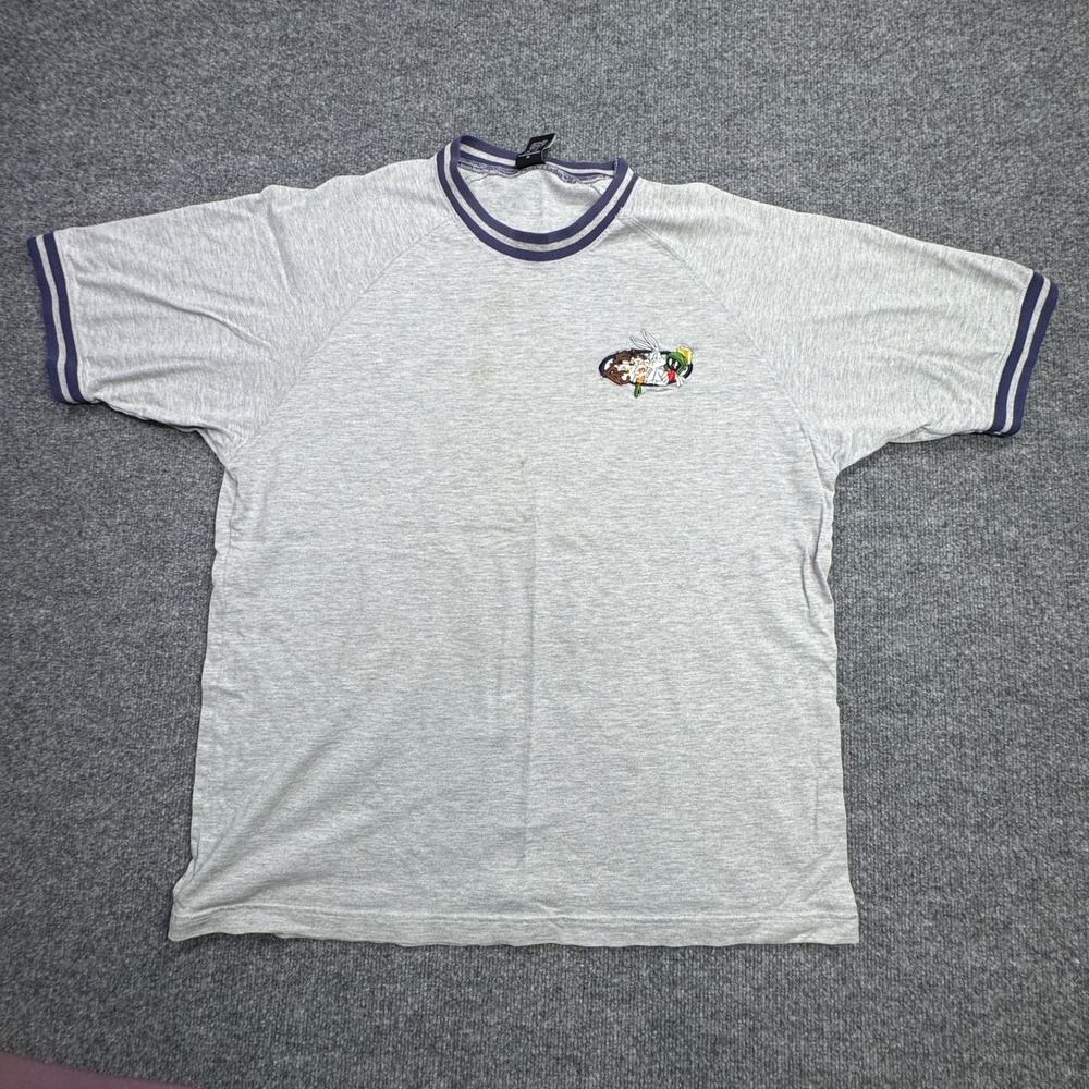 Vintage Warner Bros Studio Store T Shirt Kids XL Gray Looney Tunes 90s Retro